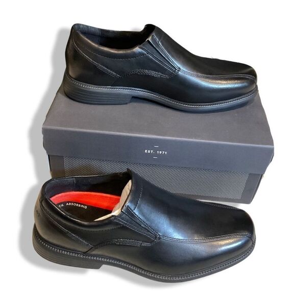 ROCKPORT “Charles Road” Lightweight Leather Slip-on, Black, Size 8W main image 11